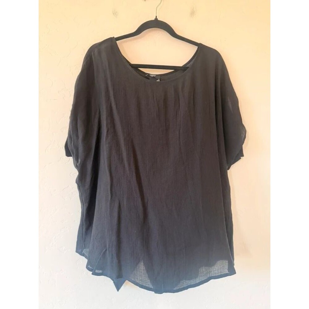 Perch Black Button Back Blouse Size 3XL